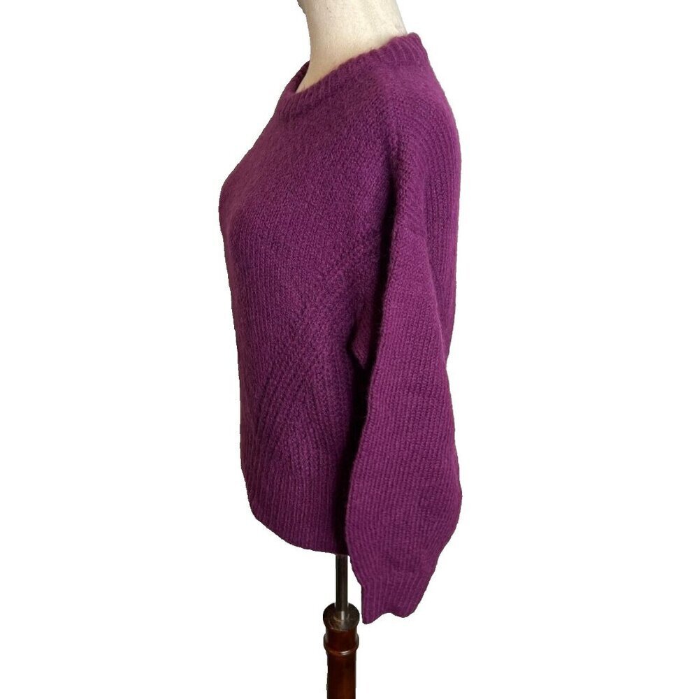 Madewell $80 Wool Blend Wedge Sweater Purple Size XS NO056 - Picture 2 of 7